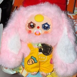 Baby Three BB3 Chinese Zodiac Plush Pendant Rabbit Bunny w/ 2-toned Eyes & Paci